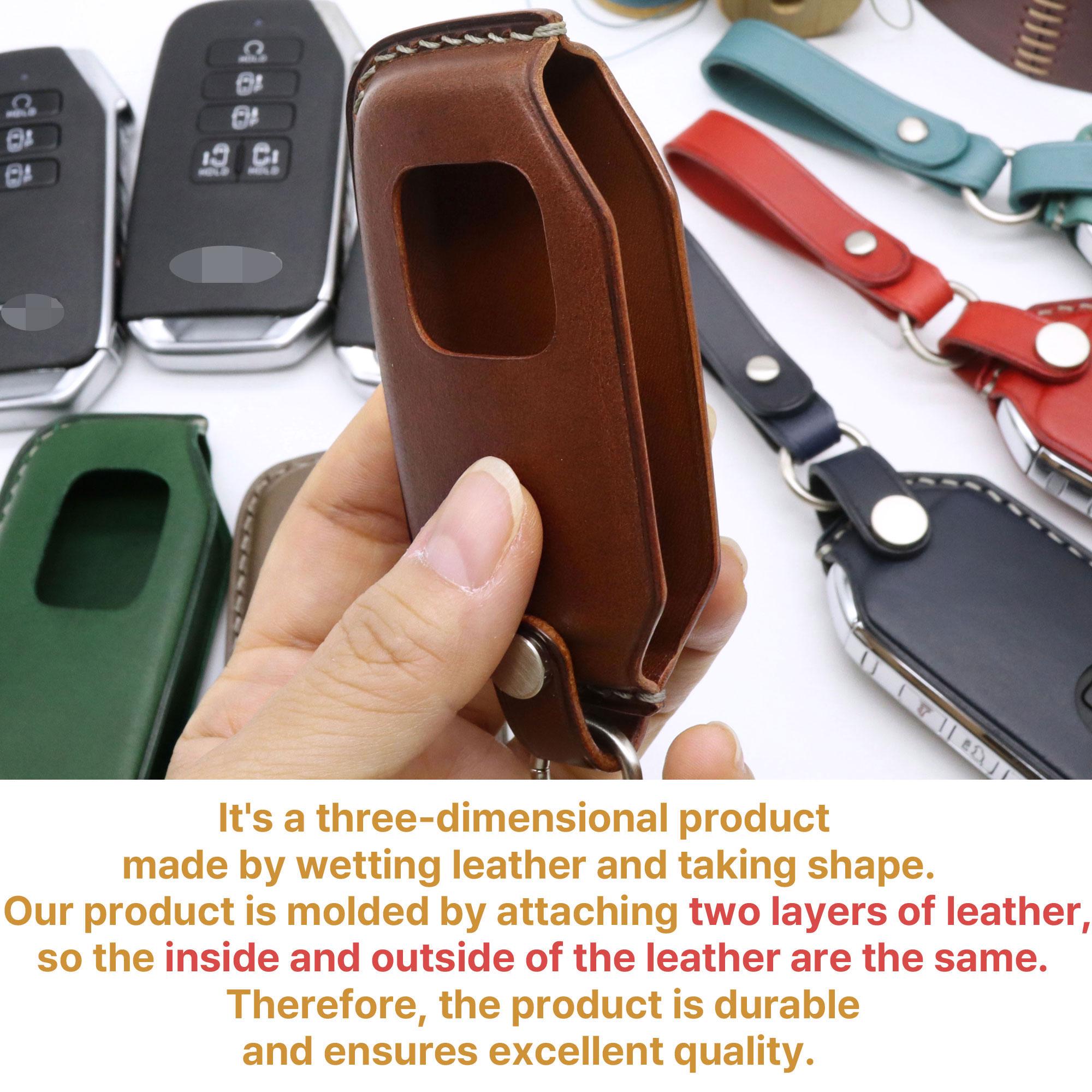 Buttero Leather KIA Key Fob Cover: Hand-Stitched, Vegetable Tanned