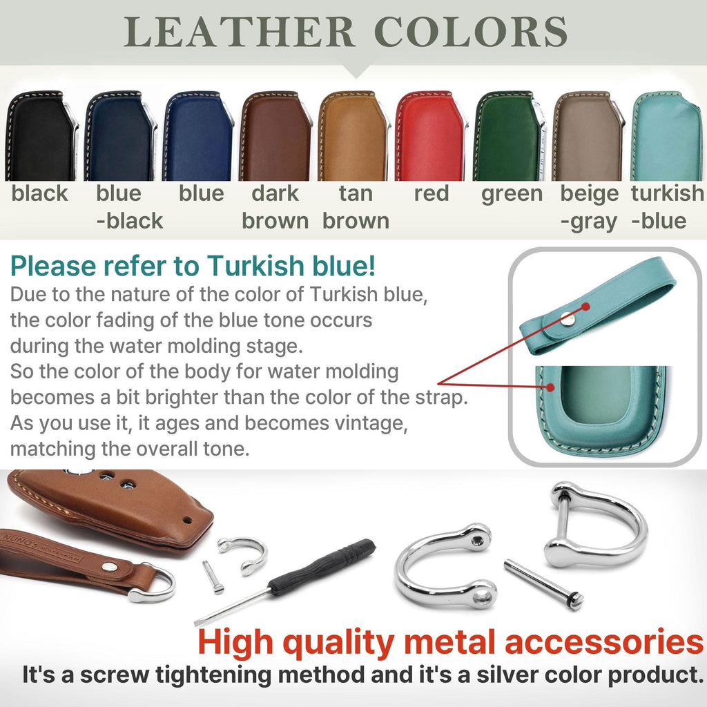 Leather Car Key Fob Cover: Mercedes Benz E/C/GLC Class Key Case