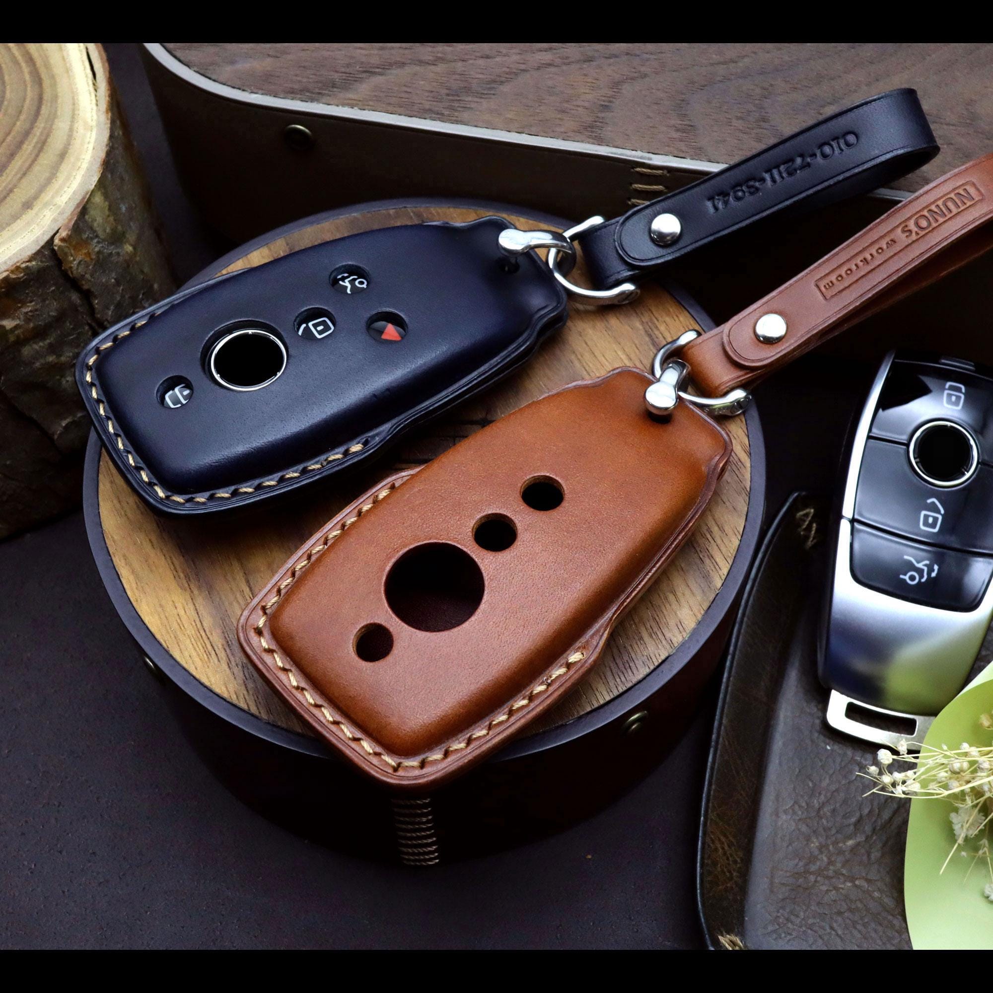 Leather Car Key Fob Cover: Mercedes Benz E/C/GLC Class Key Case