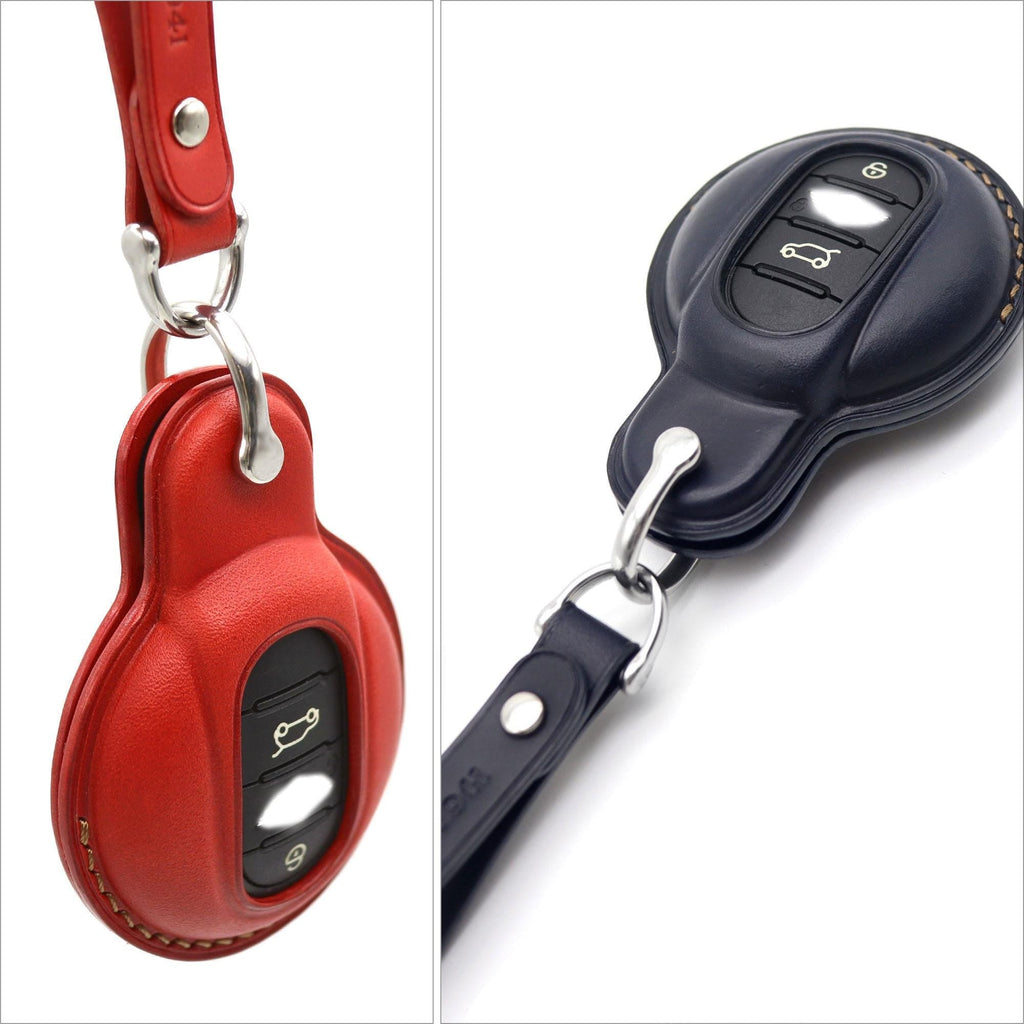 Buttero Leather Key Fob Cover for MINI Cooper: Handmade Car Key Case