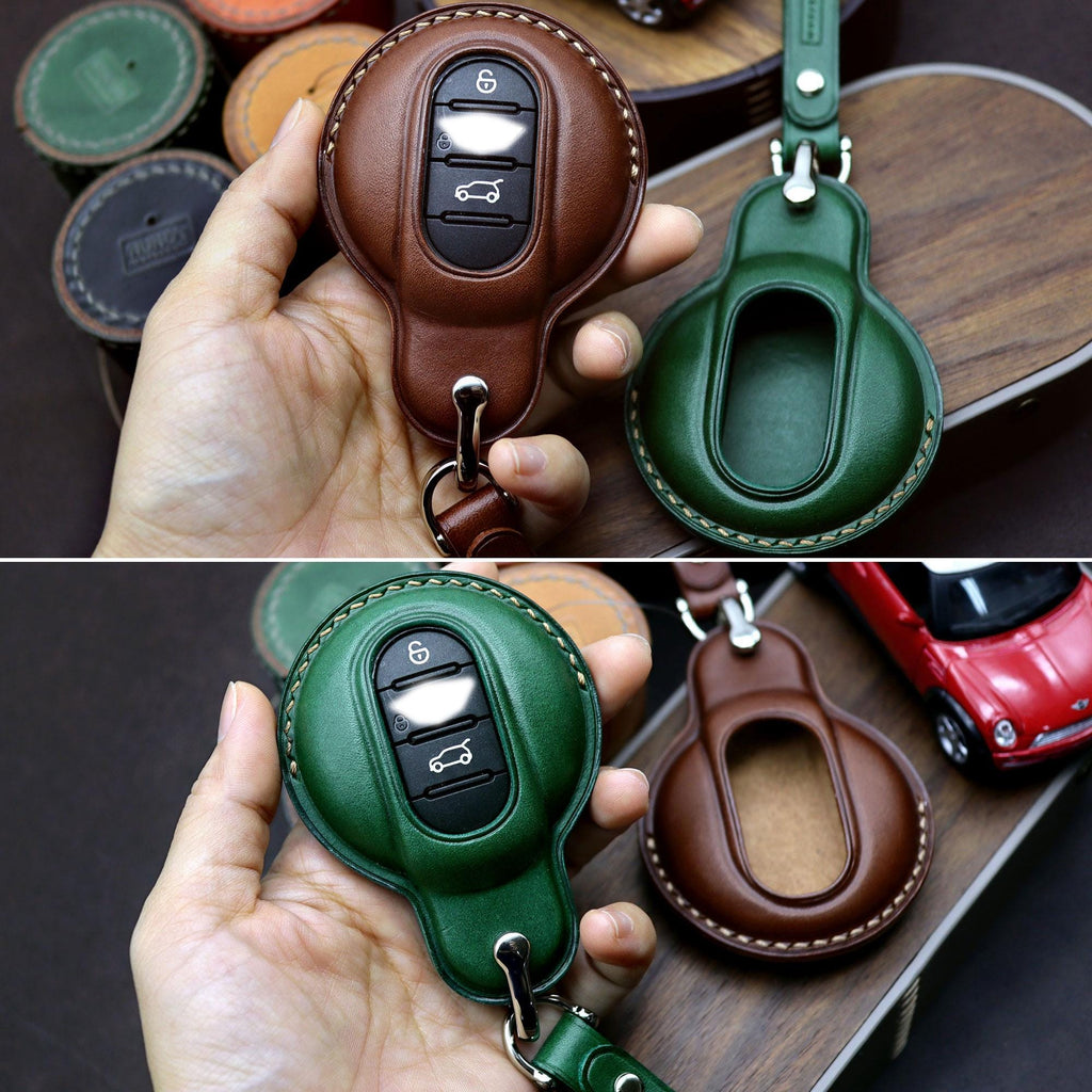Buttero Leather Key Fob Cover for MINI Cooper: Handmade Car Key Case