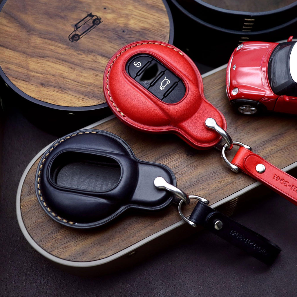 Buttero Leather Key Fob Cover for MINI Cooper: Handmade Car Key Case