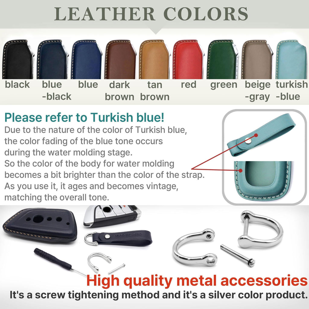 Leather BMW Key Fob Cover: Handmade Italian Buttero Leather