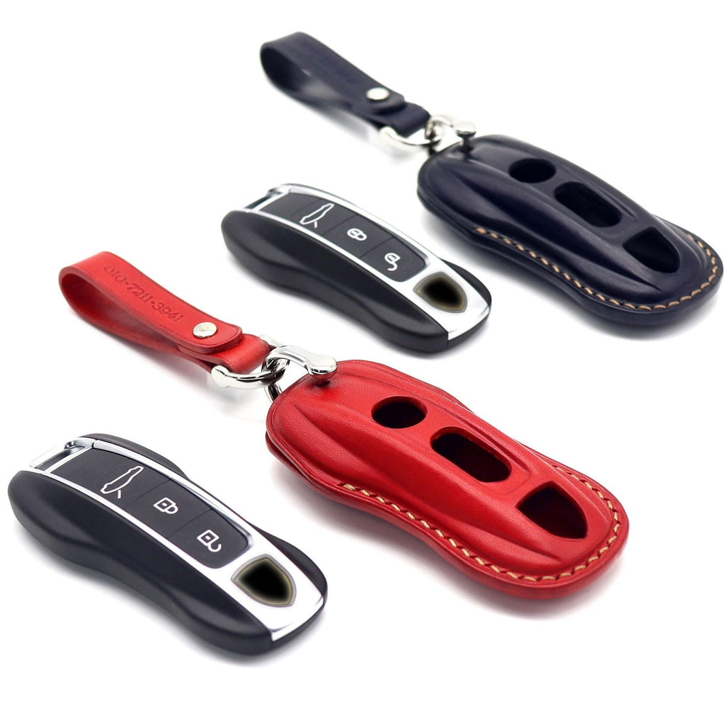 Leather Porsche Key Fob Cover: Handmade Car Key Case
