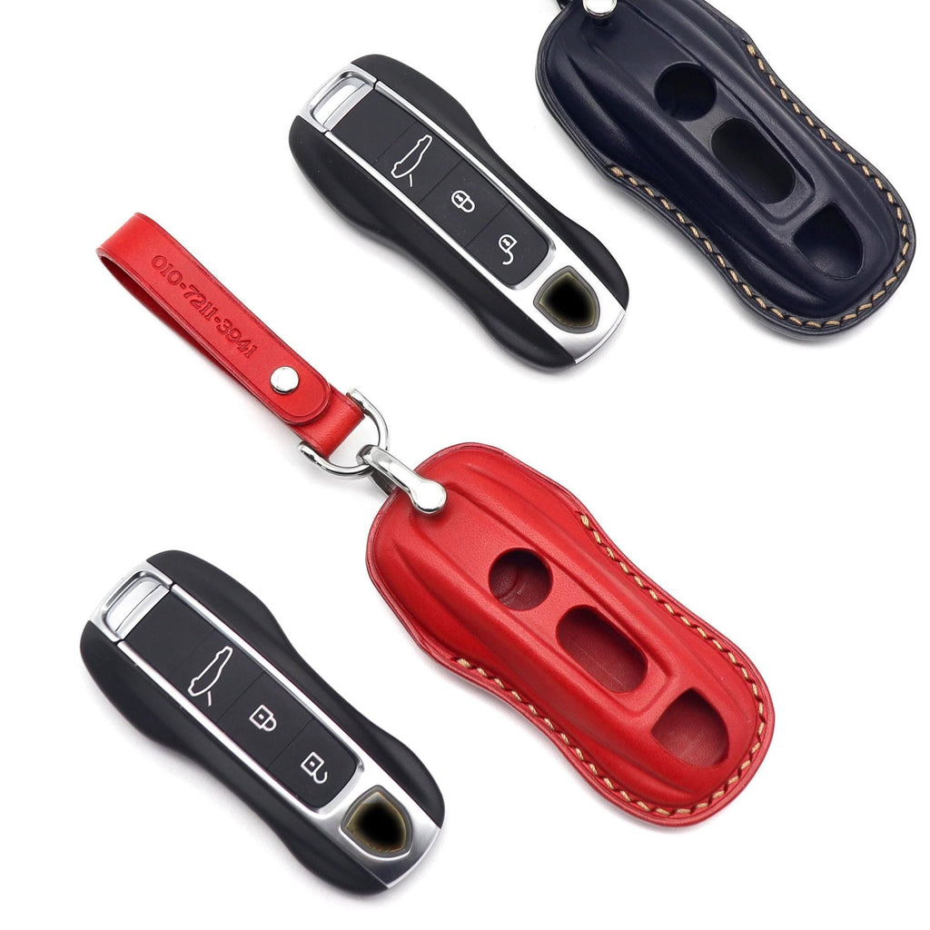 Leather Porsche Key Fob Cover: Handmade Car Key Case