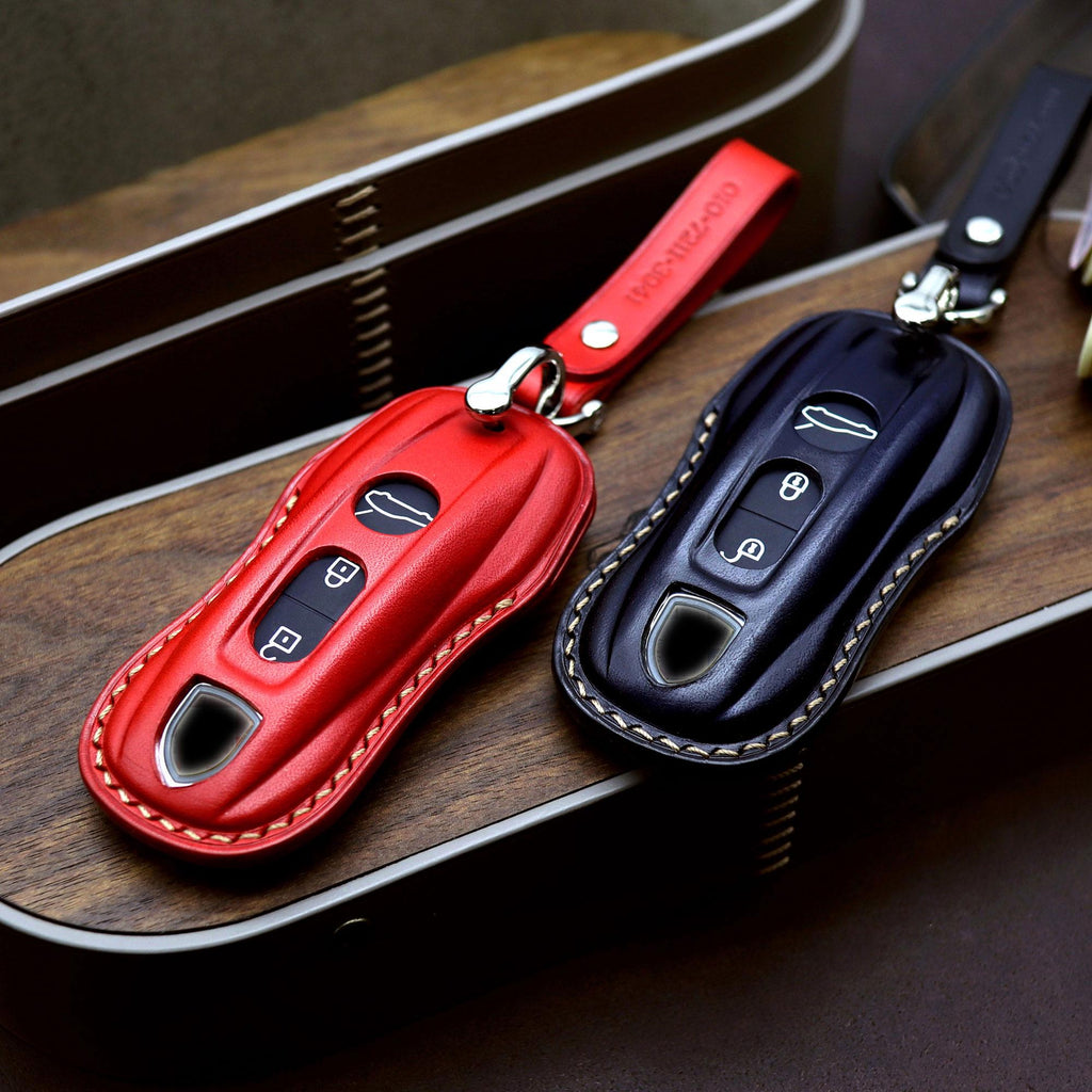 Leather Porsche Key Fob Cover: Handmade Car Key Case