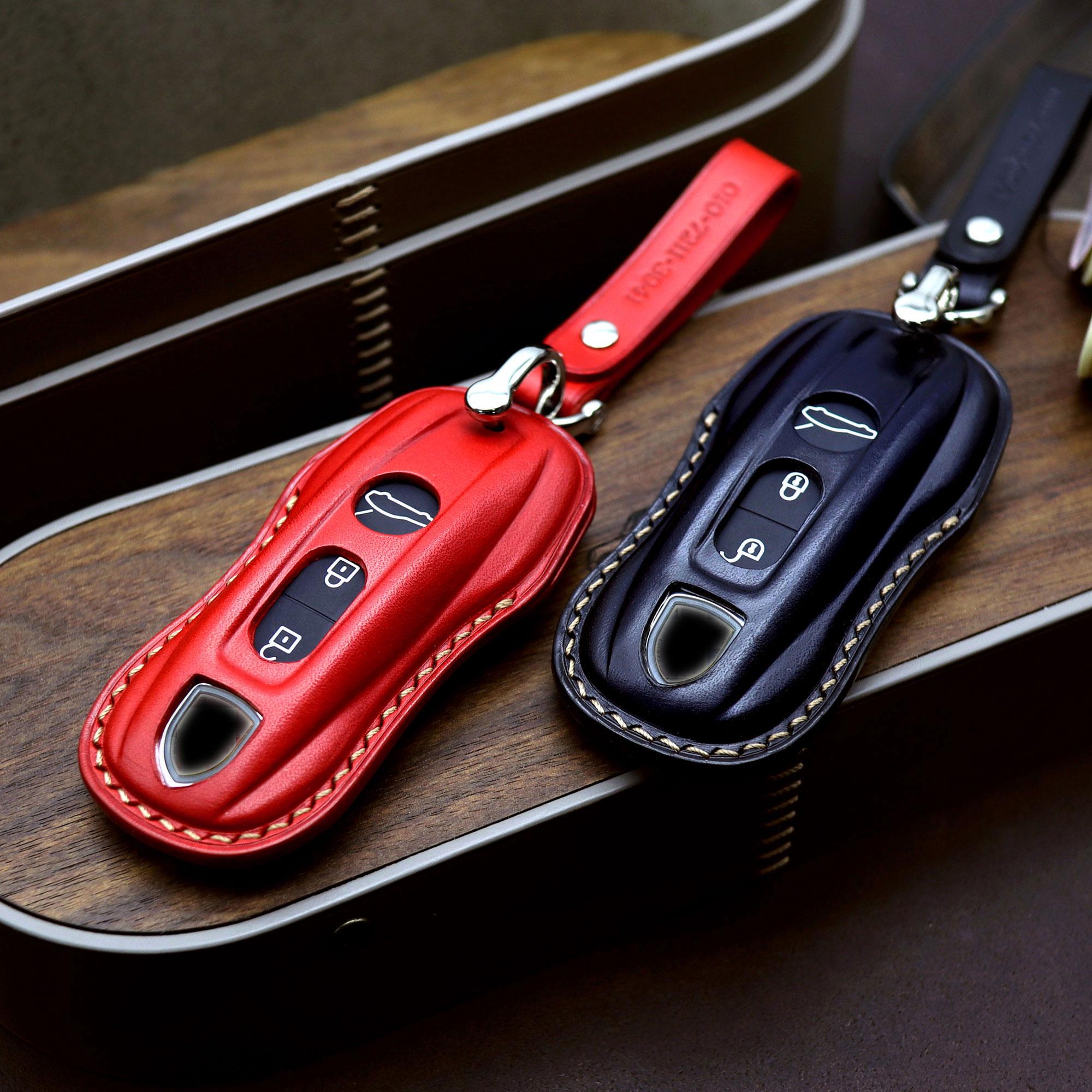 Leather Porsche Key Fob Cover: Handmade Car Key Case