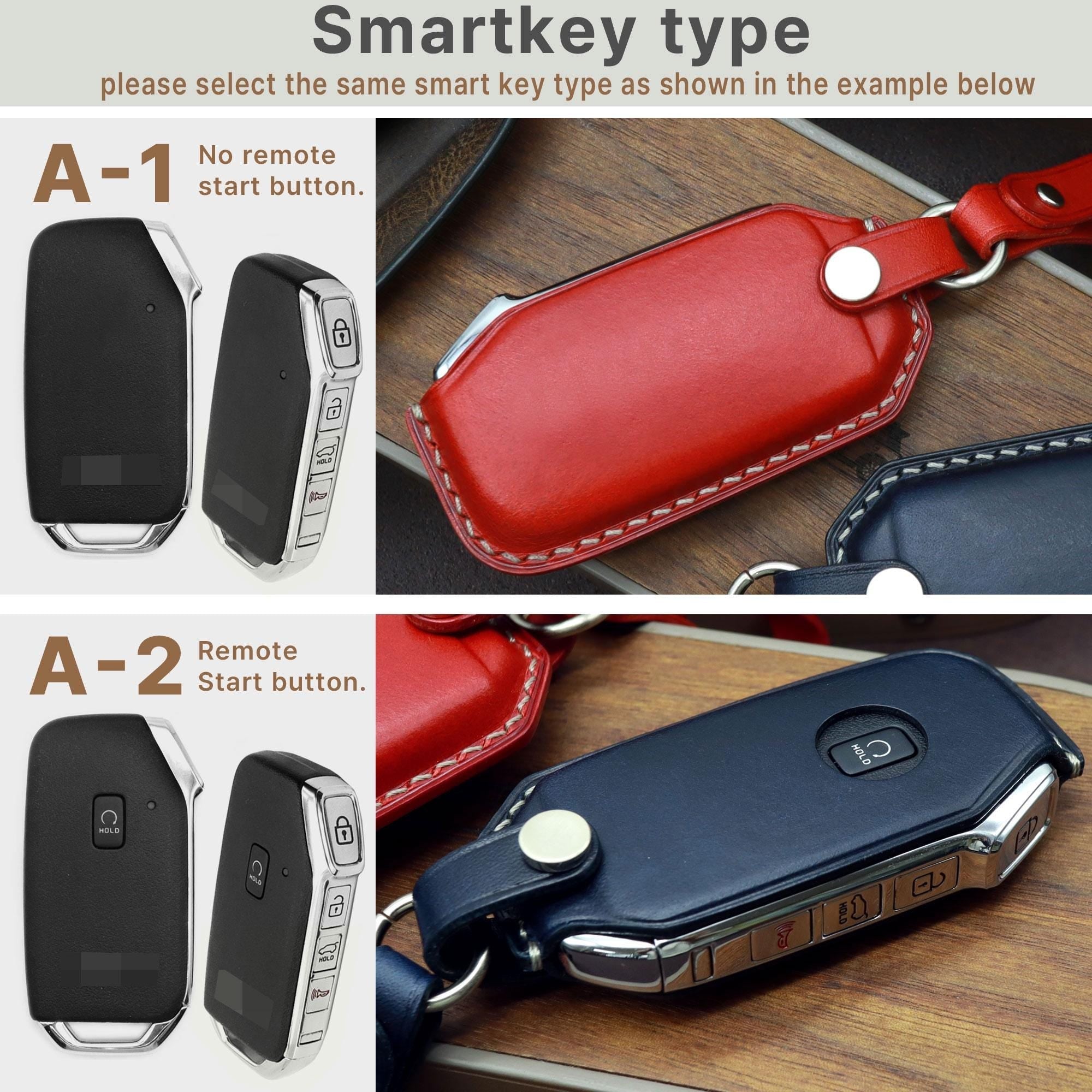 Hand Stitched Leather Key Fob Cover: Kia Forte Niro Seltos Sorento Soul Sportage Telluride