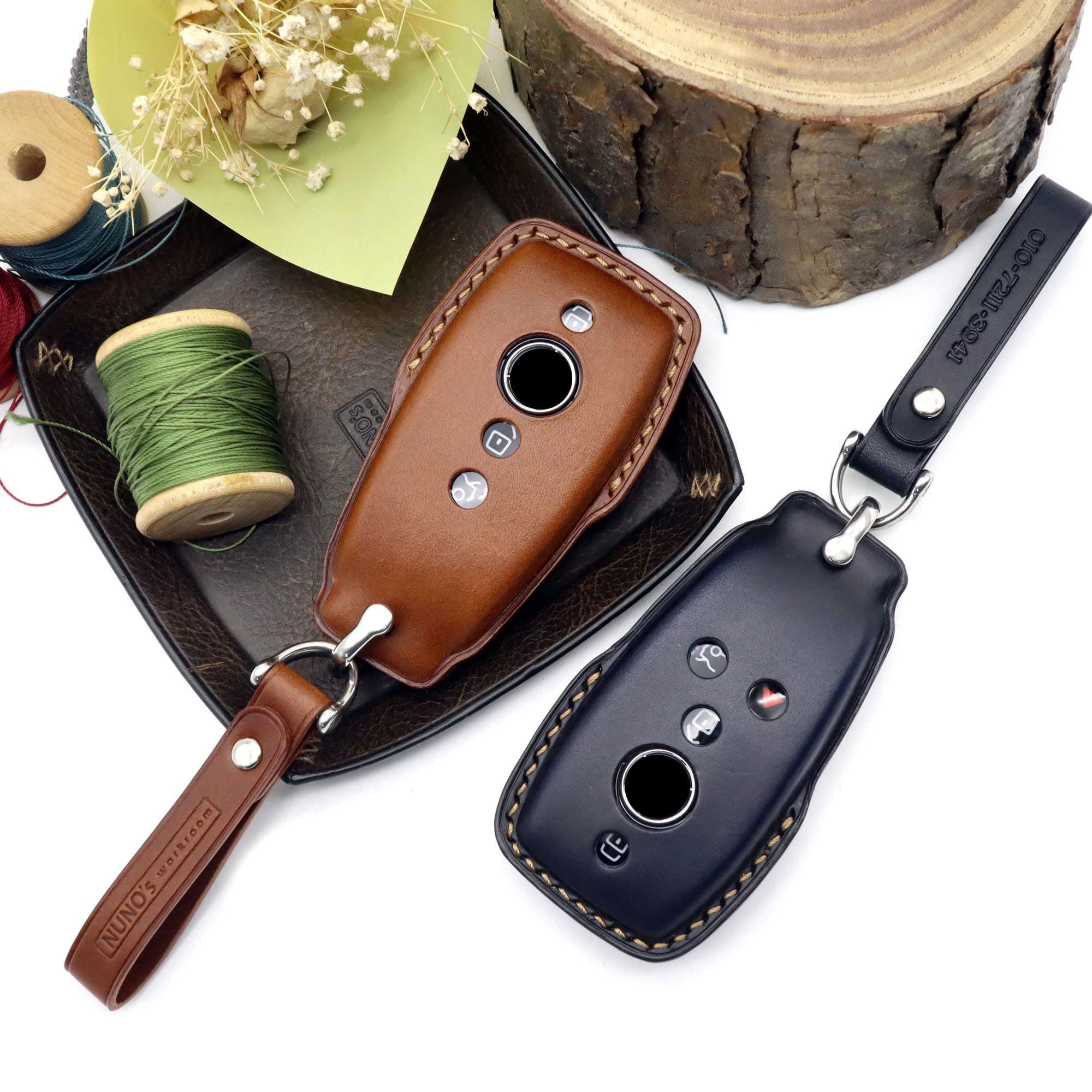 Leather Car Key Fob Cover: Mercedes Benz E/C/GLC Class Key Case