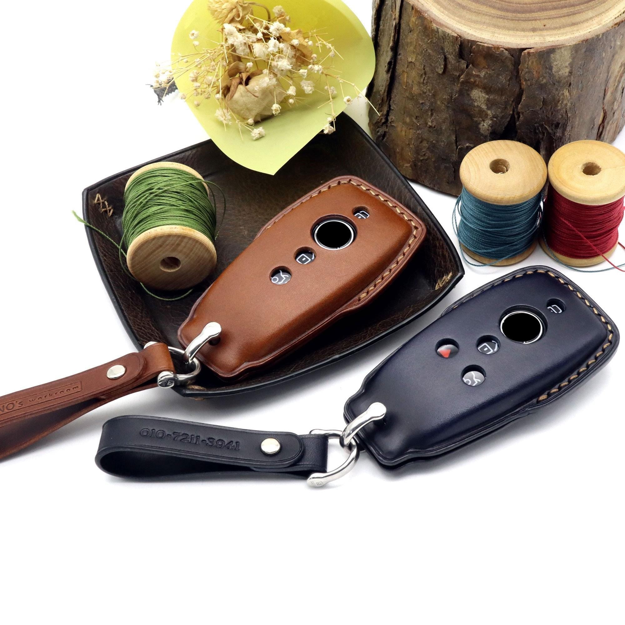 Leather Car Key Fob Cover: Mercedes Benz E/C/GLC Class Key Case