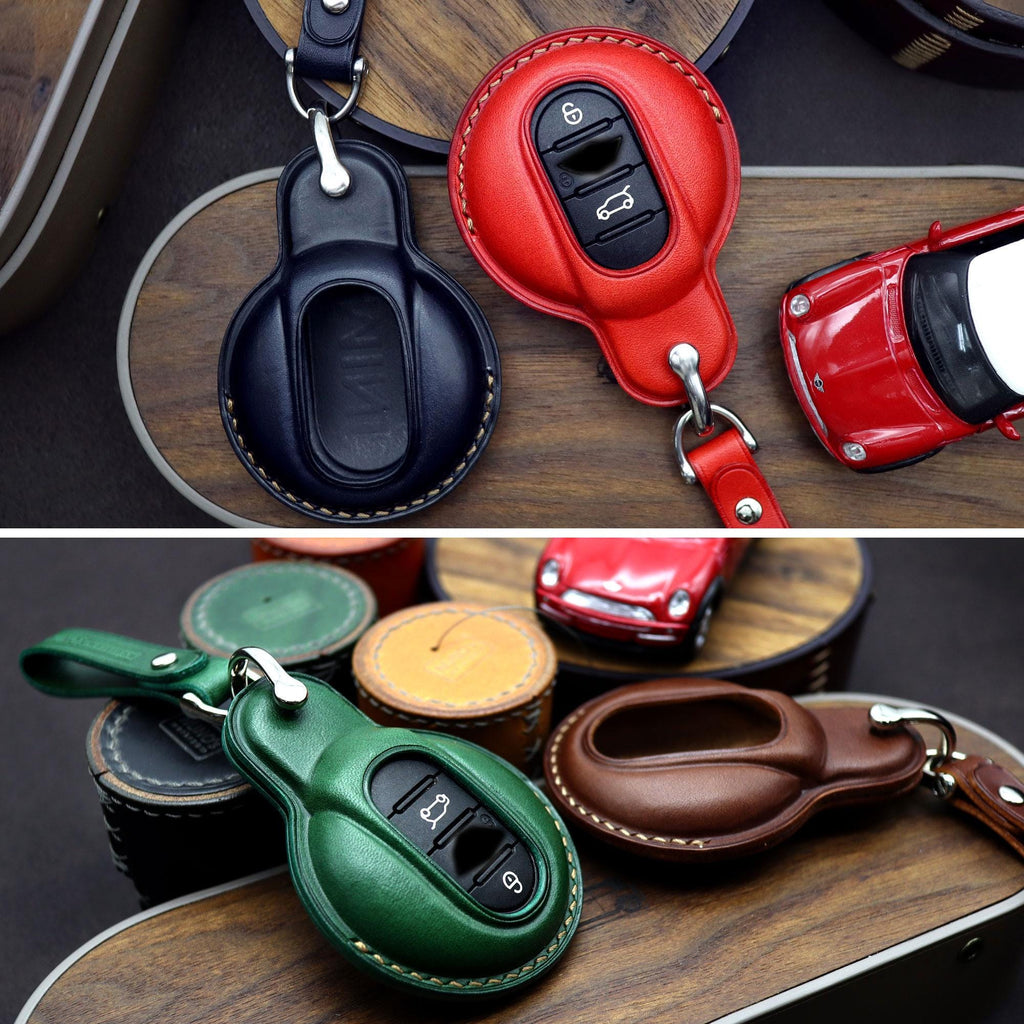 Buttero Leather Key Fob Cover for MINI Cooper: Handmade Car Key Case