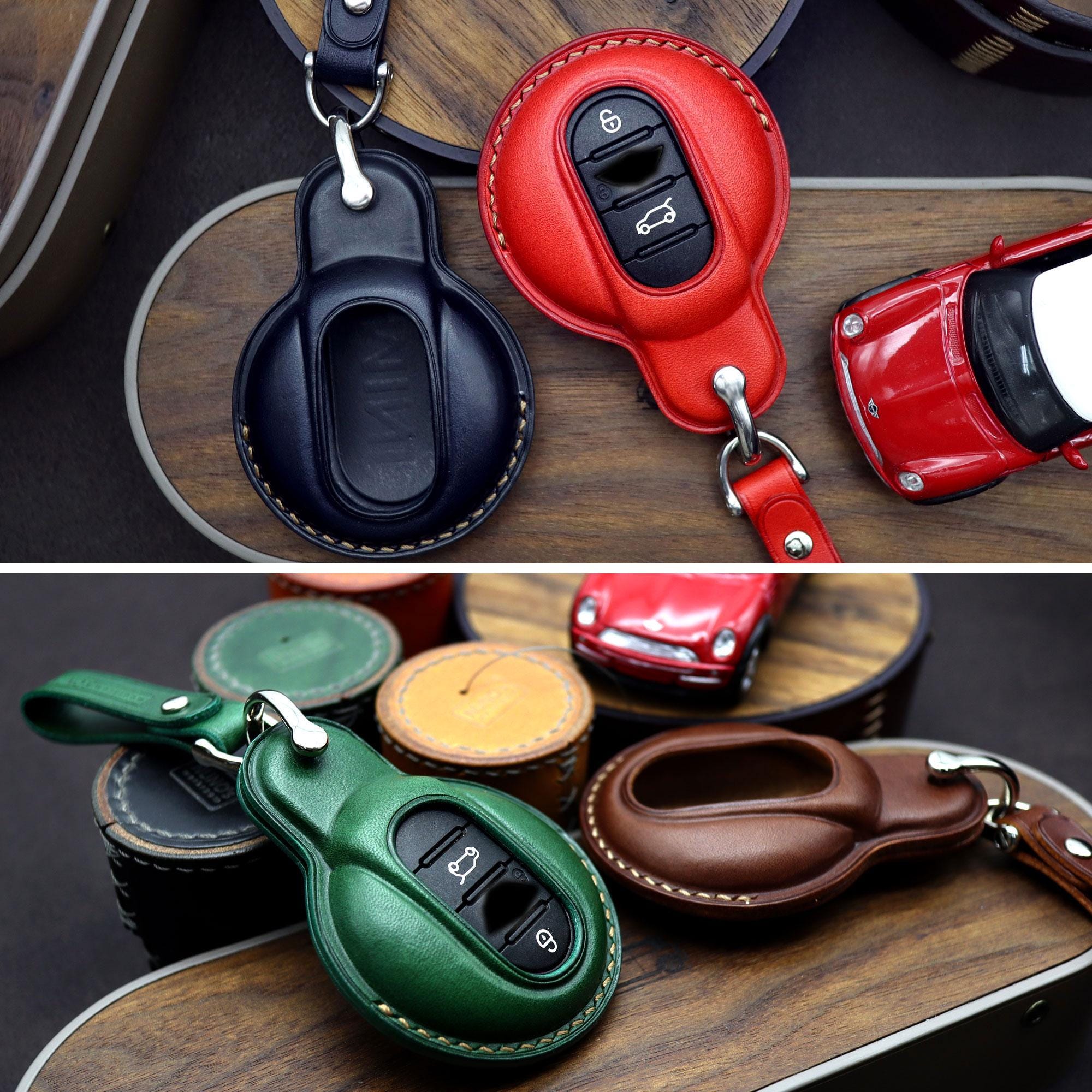 Buttero Leather Key Fob Cover for MINI Cooper: Handmade Car Key Case