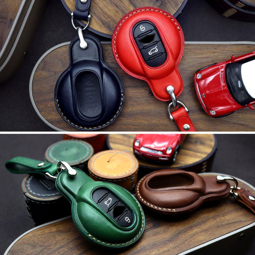 Buttero Leather Key Fob Cover for MINI Cooper: Handmade Car Key Case