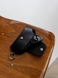Genuine leather eyewear case, black glasses pouch, sunglasses sleeve, birthday gifts