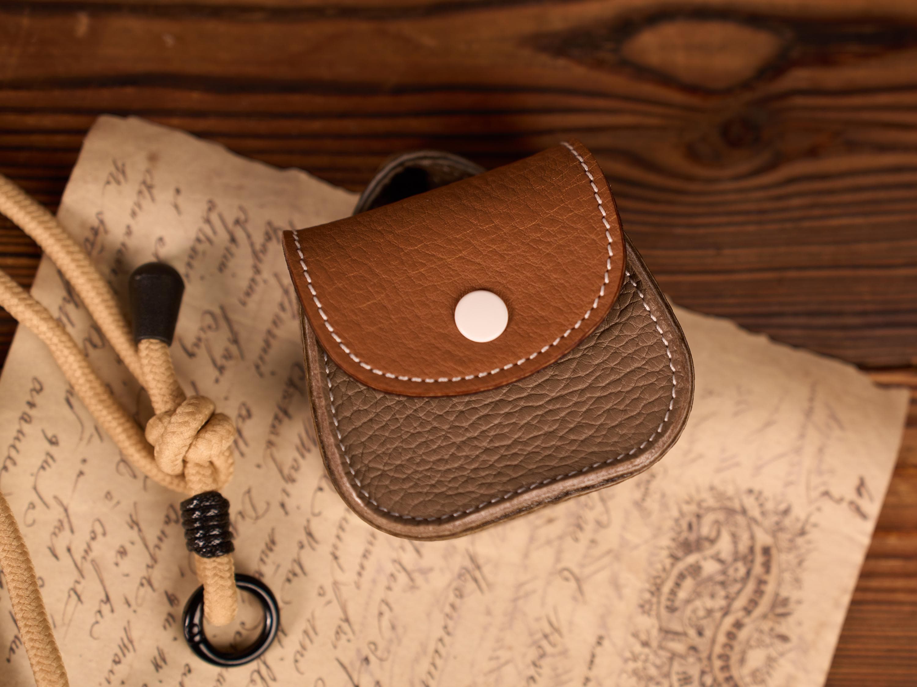 Handmade Pebble Leather AirPods Case, Coin Purse, Bag Charm Accessory