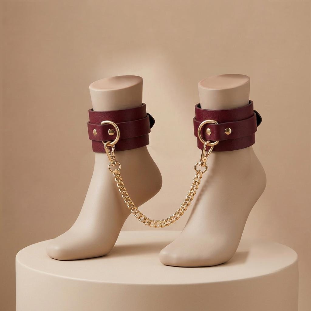Restraint cuffs set, Leather hand and ankle cuffs, Leather hand bondage, Bondage ankle cuffs, Leather bondage set, Restraint leather cuffs