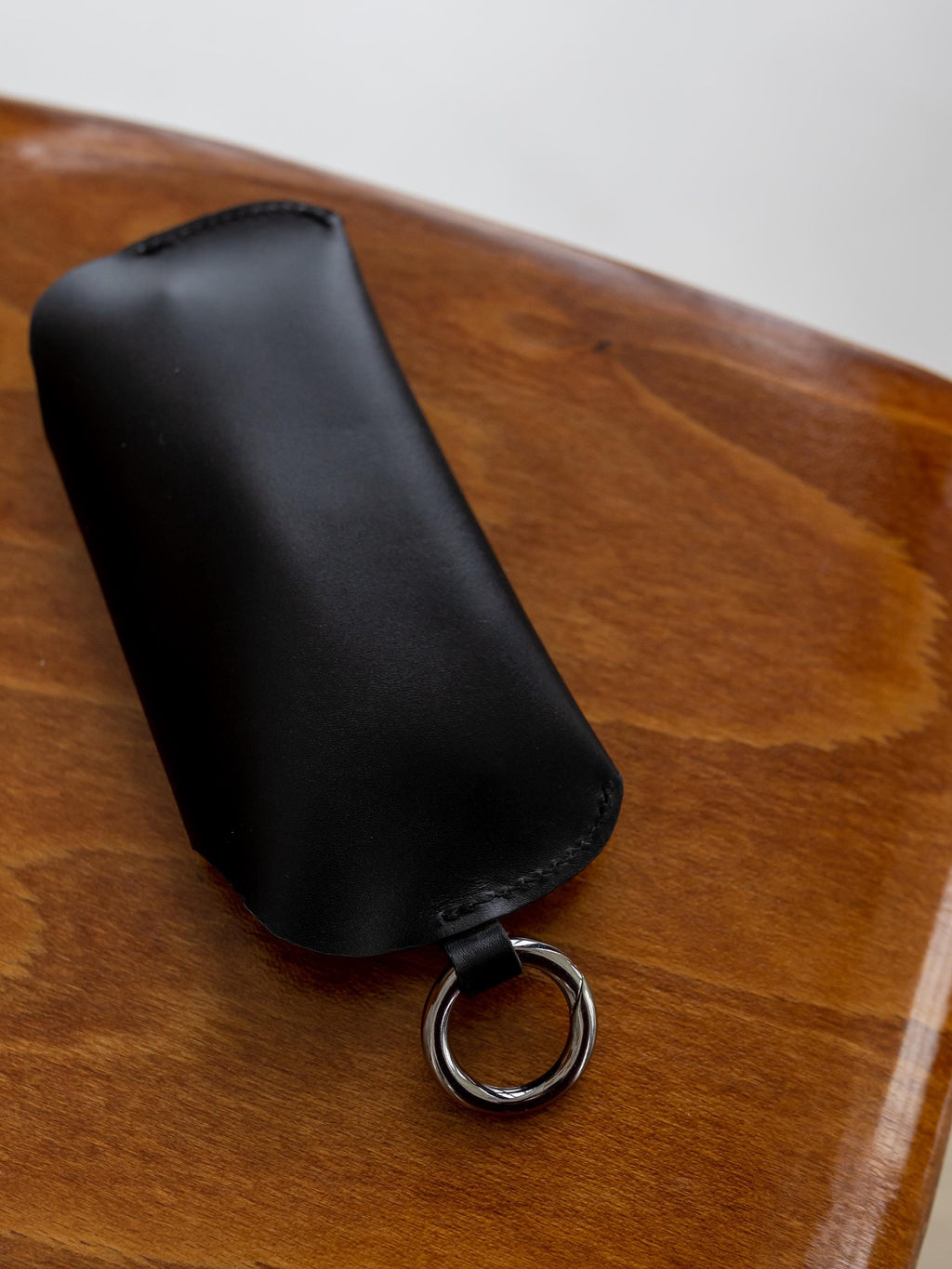 Genuine leather eyewear case, black glasses pouch, sunglasses sleeve, birthday gifts