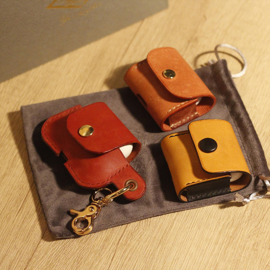 Leather AirPods Case 100% Handmade AirPods 1234 Pro Case Italian Leather AirPods Cover Keychain AirPods Holder Protective Case Gift