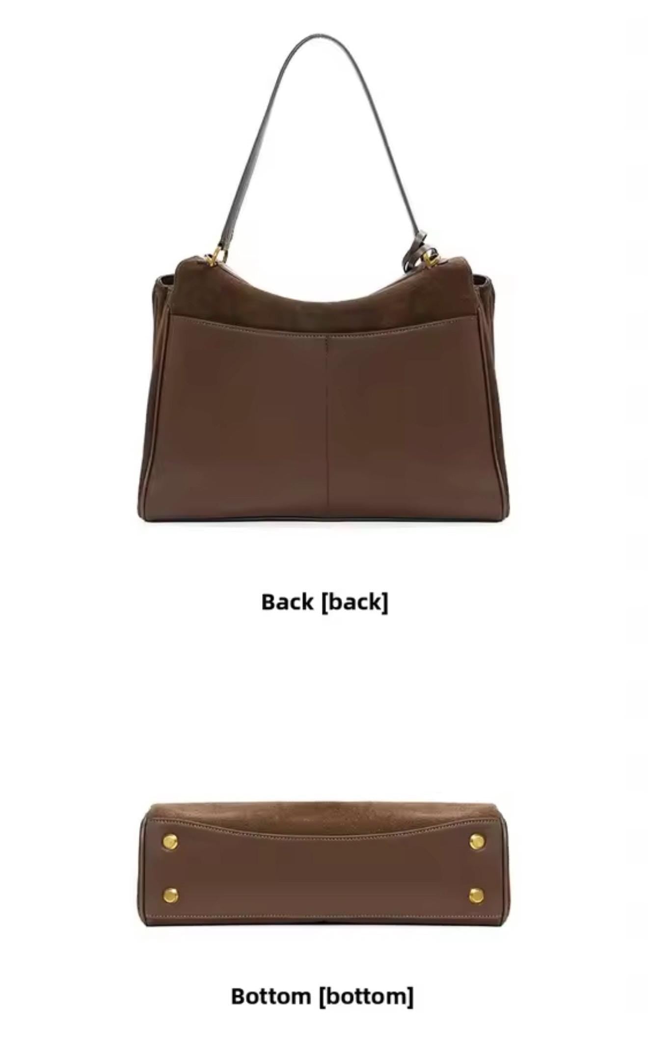 Rodeo Genuine Leather Tote Bag for Women – Large Capacity Frosted Cowhide Shoulder Handbag