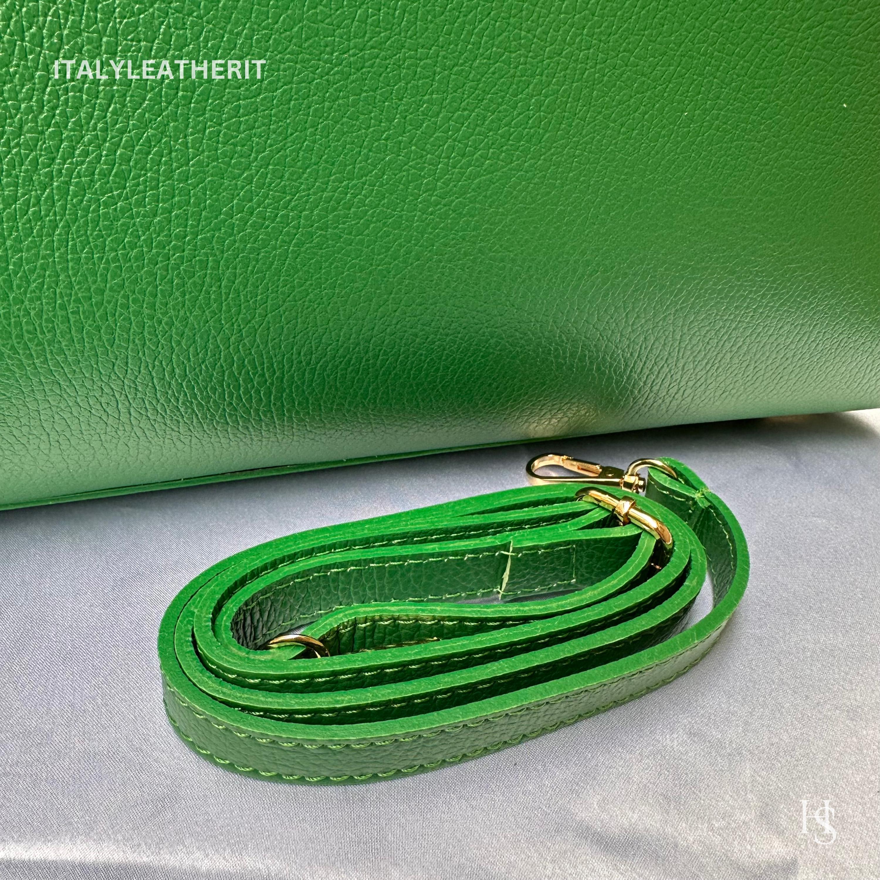 Italian Handmade Leather Bag for Women | Elegant Made in Italy Green Purse