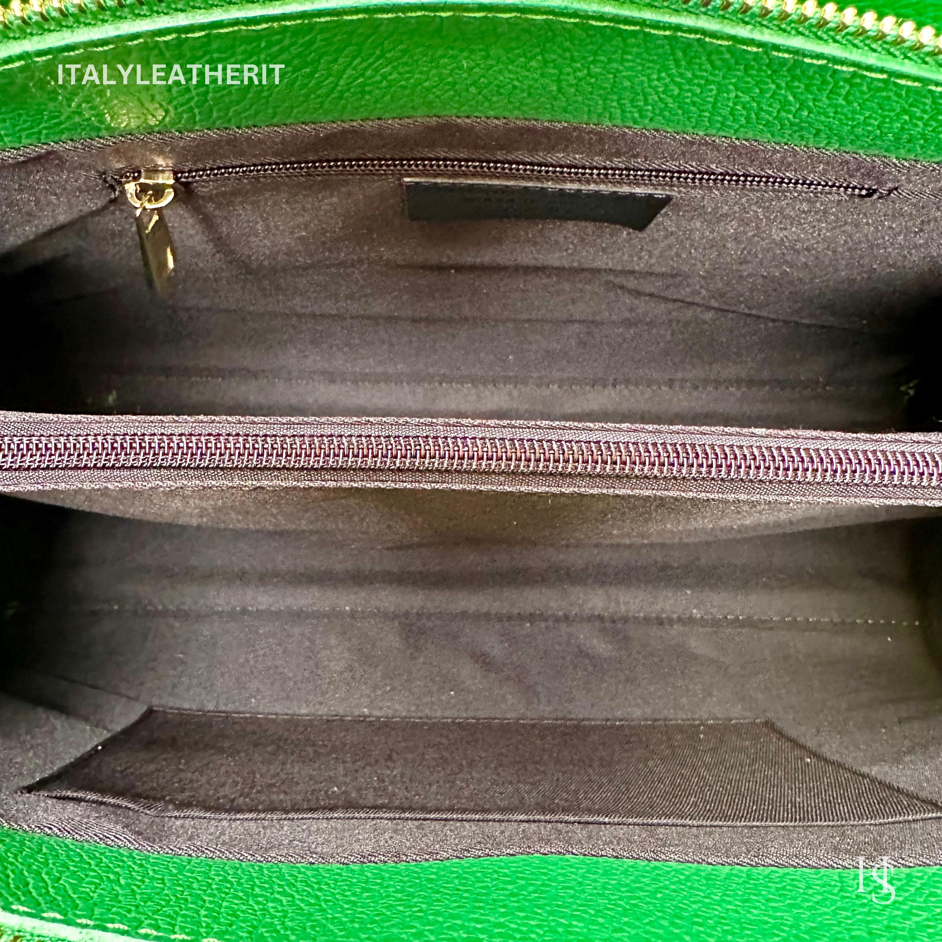 Italian Handmade Leather Bag for Women | Elegant Made in Italy Green Purse