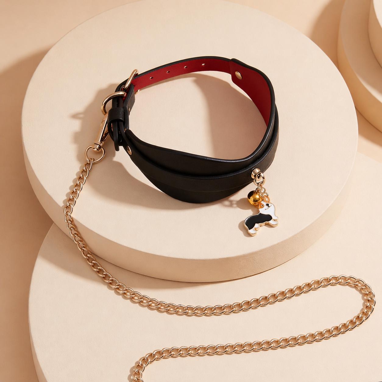 Leather human collar, Leather collar set, Collar leash set, Leather choker, Sub collar, Bondage restraint, Day collar, Leather collar choker