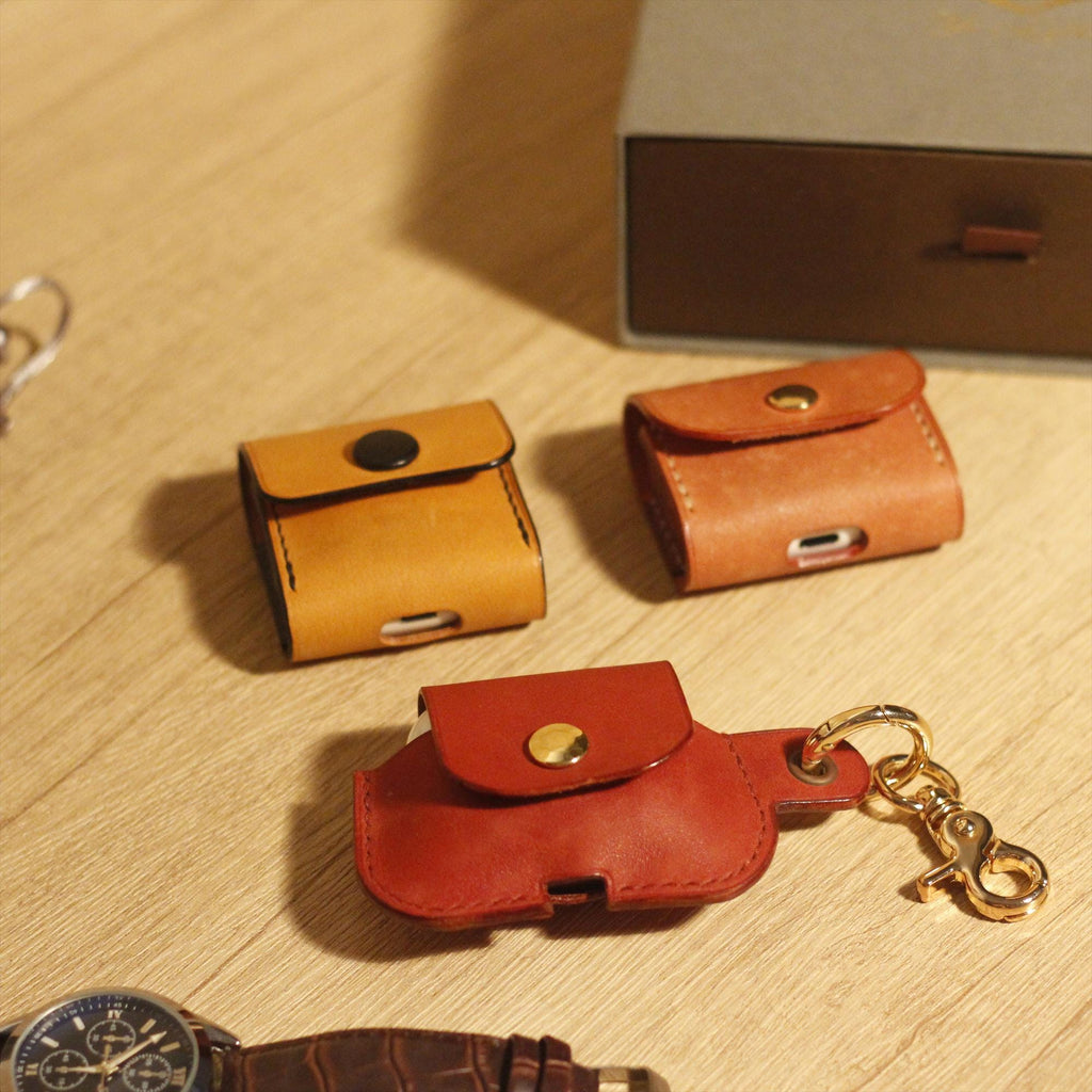Leather AirPods Case 100% Handmade AirPods 1234 Pro Case Italian Leather AirPods Cover Keychain AirPods Holder Protective Case Gift