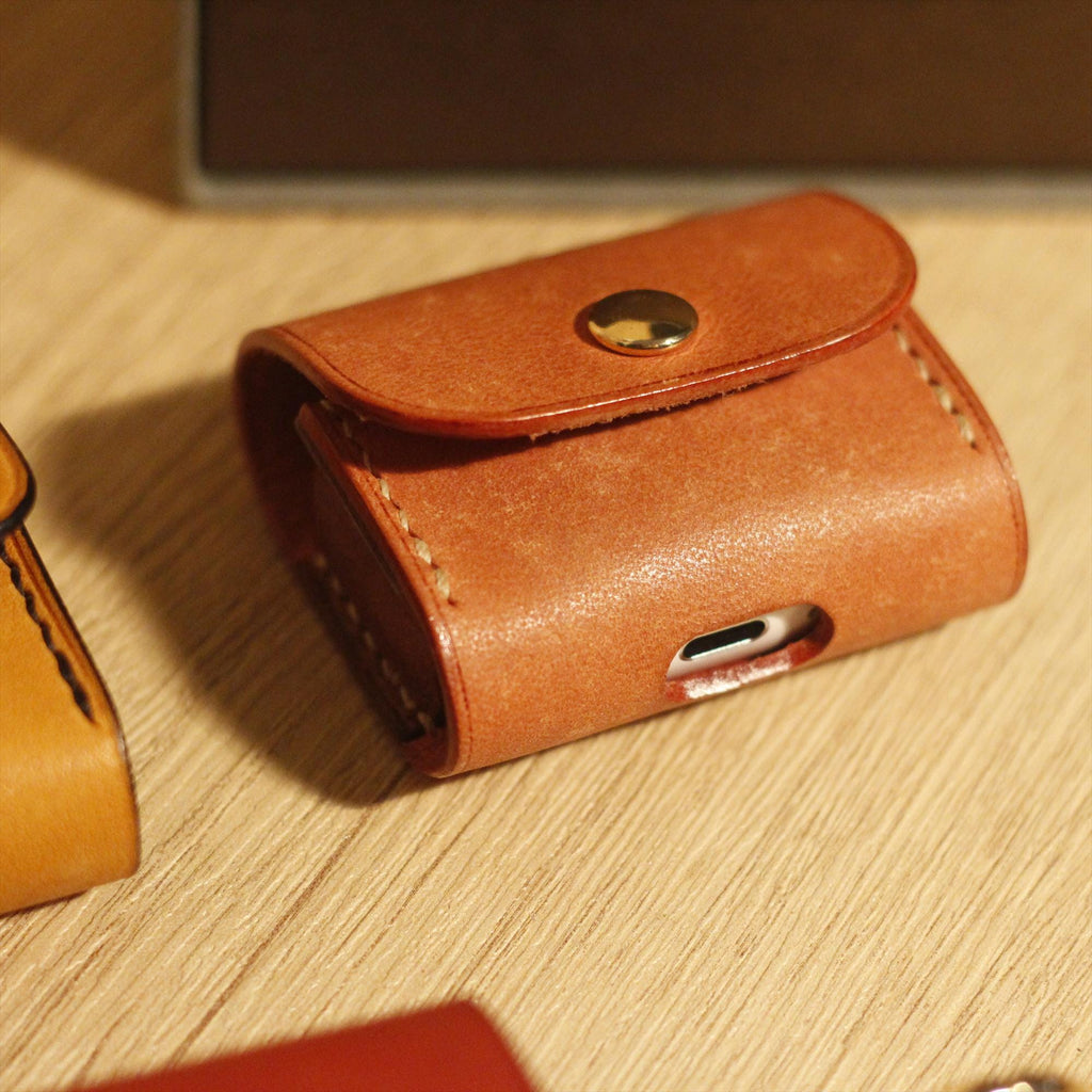 Leather AirPods Case 100% Handmade AirPods 1234 Pro Case Italian Leather AirPods Cover Keychain AirPods Holder Protective Case Gift