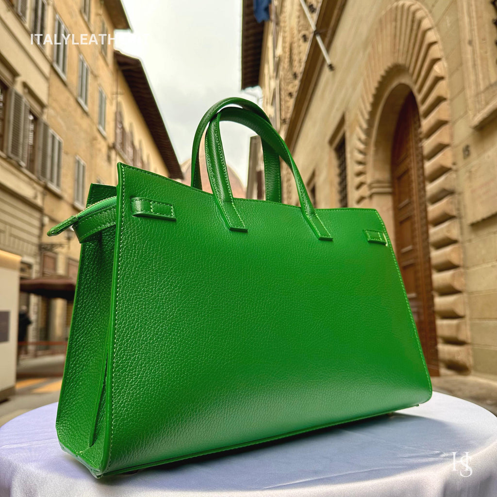 Italian Handmade Leather Bag for Women | Elegant Made in Italy Green Purse