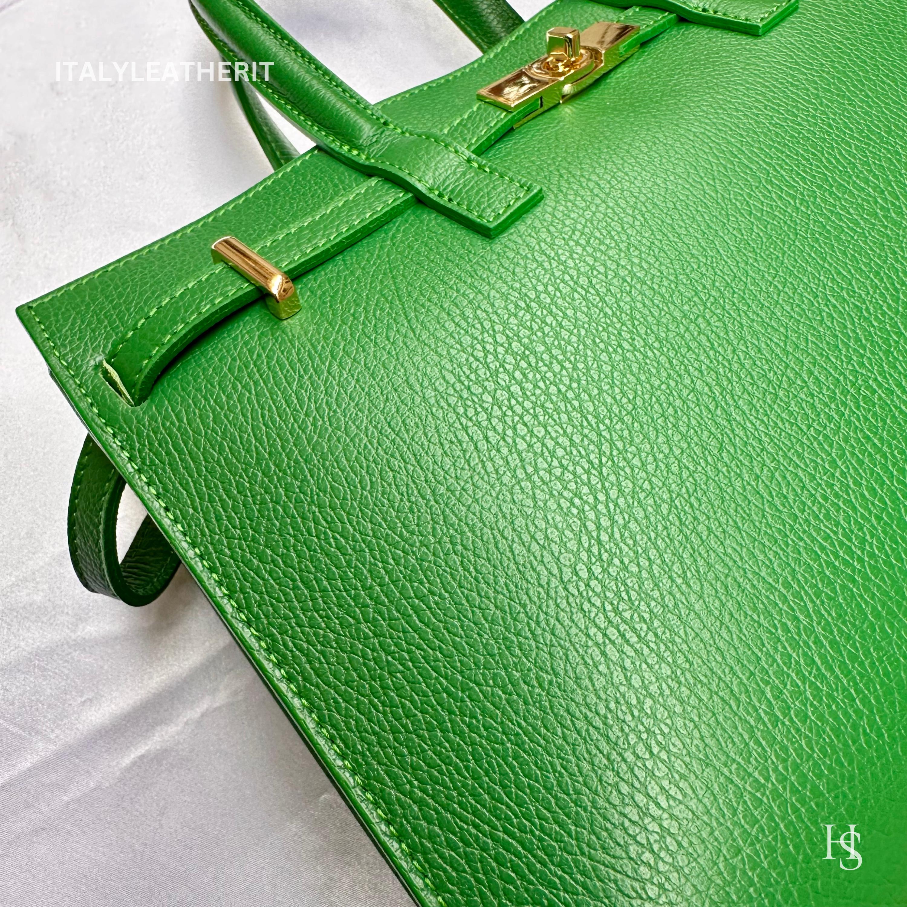 Italian Handmade Leather Bag for Women | Elegant Made in Italy Green Purse