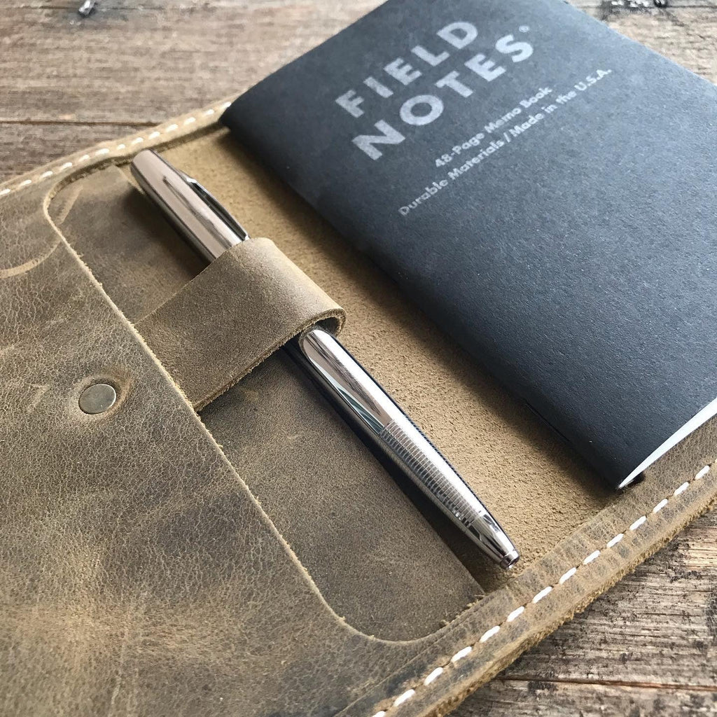 Topographic Map Leather Field Notes Cover - BROWN CRAZYHORSE