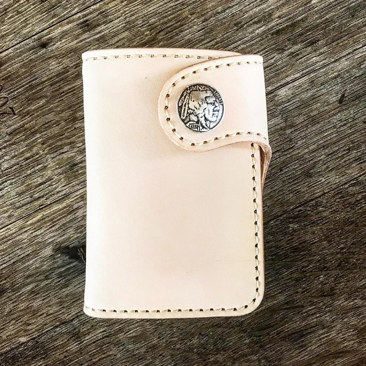 THE GALWAY: Vertical Snap Wallet - Buffalo Nickel Concho
