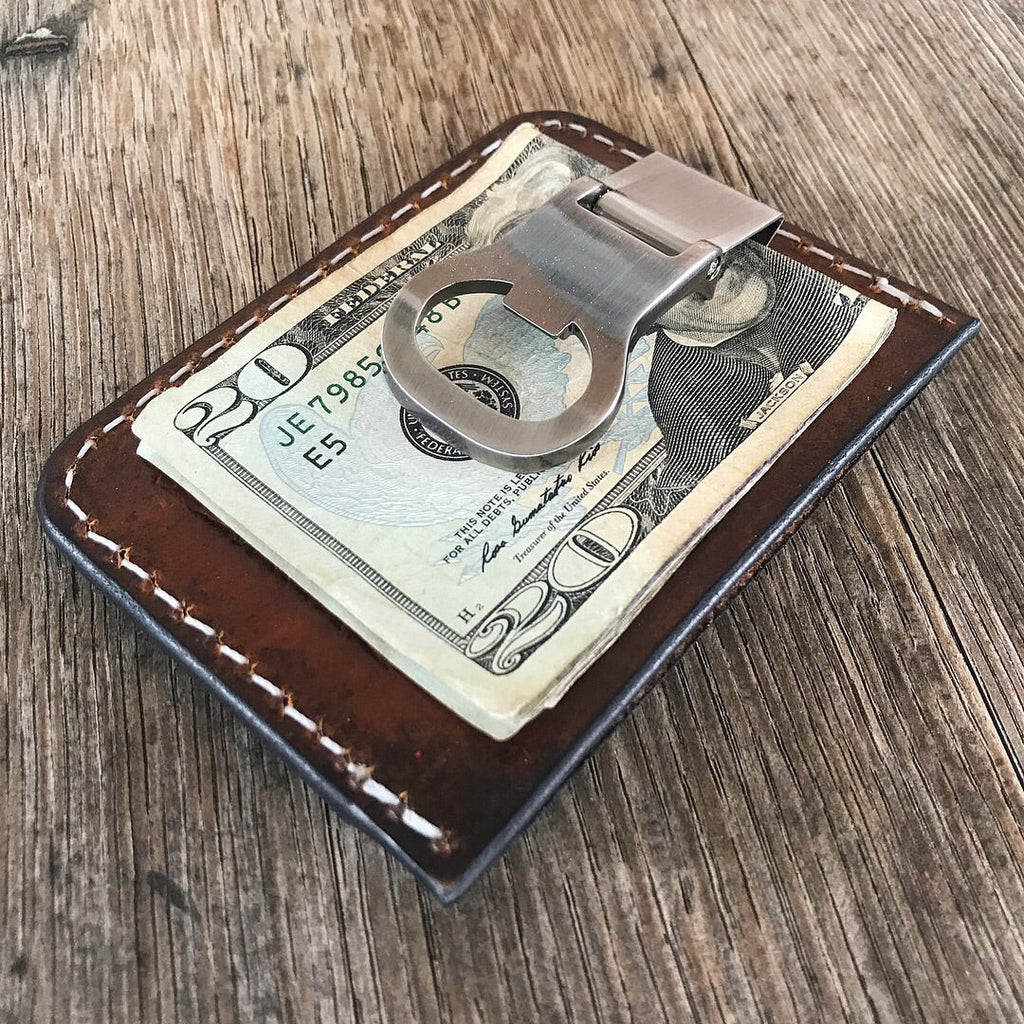 THE GATEHOUSE: Minimalist Credit Card Wallet with money clip, Everyday Carry Wallet
