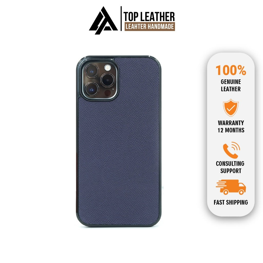 Epsom leather IPhone case for Iphone navy