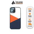 Ốp lưng da iphone cao cấp ốp da thủ công viền đen mix 3 màu