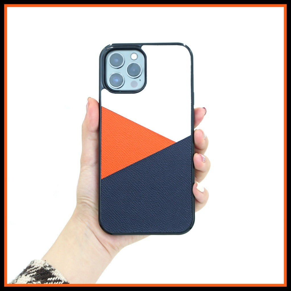 Ốp lưng da iphone cao cấp ốp da thủ công viền đen mix 3 màu