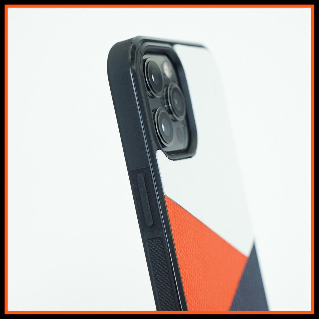 Ốp lưng da iphone cao cấp ốp da thủ công viền đen mix 3 màu