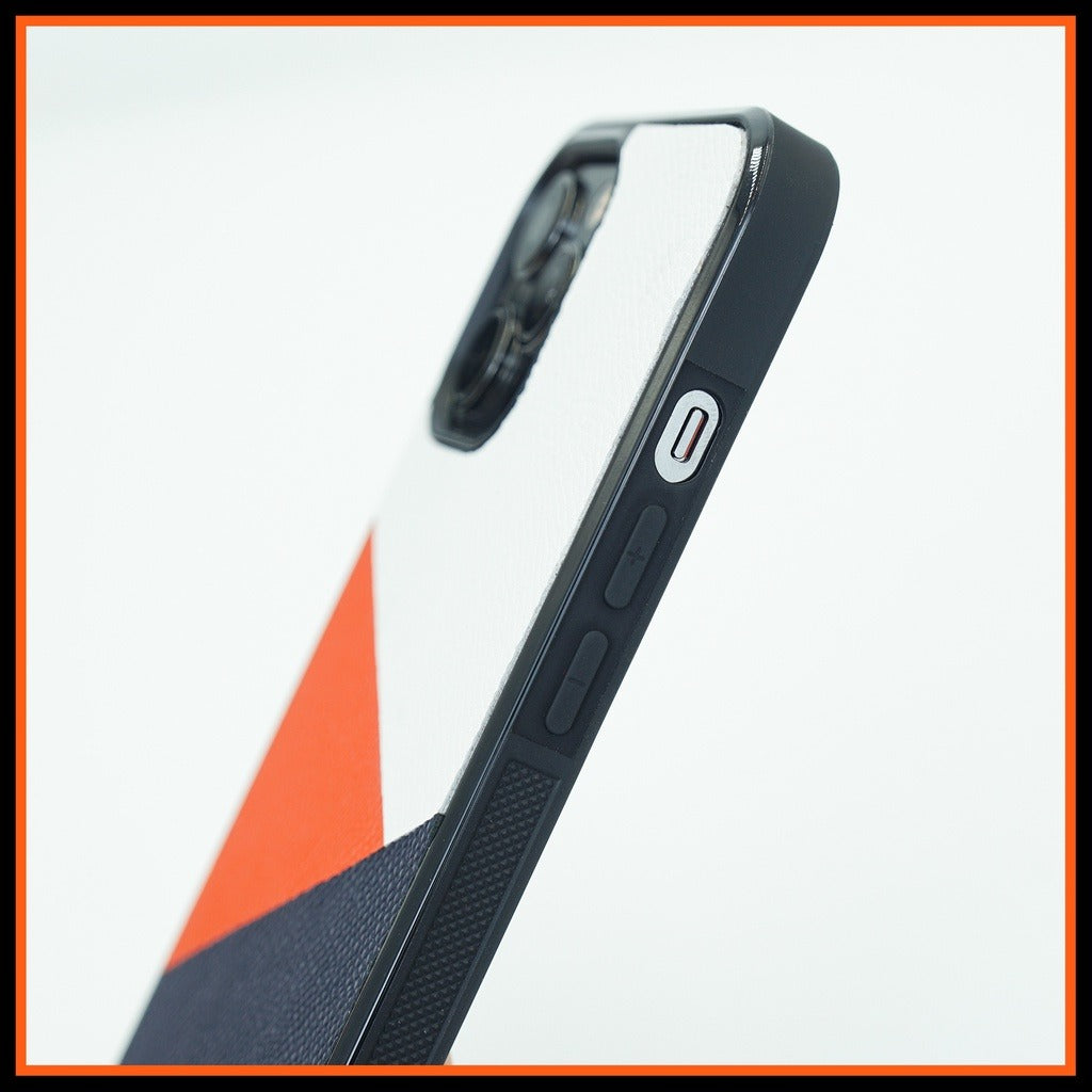 Ốp lưng da iphone cao cấp ốp da thủ công viền đen mix 3 màu