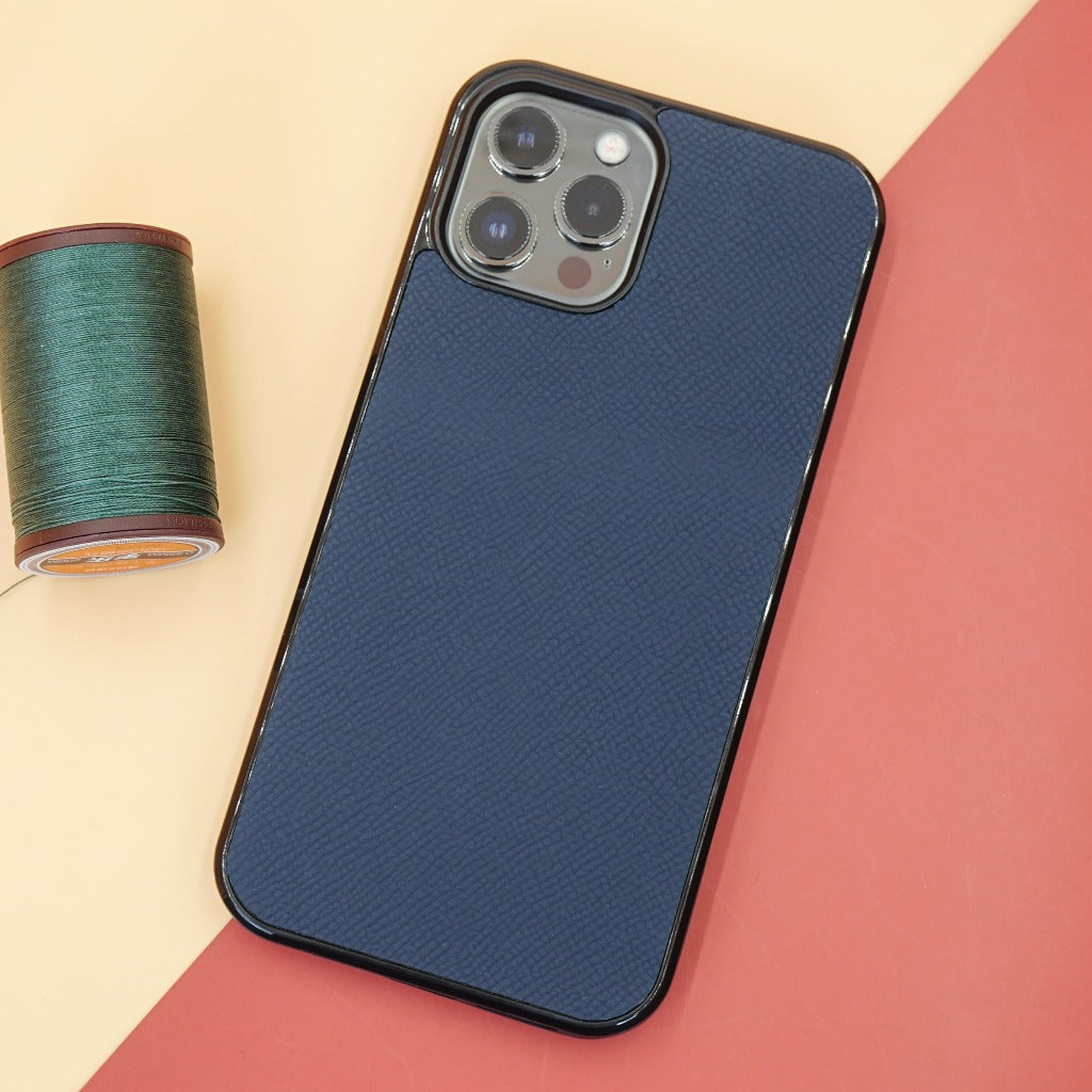 Epsom leather IPhone case for Iphone navy