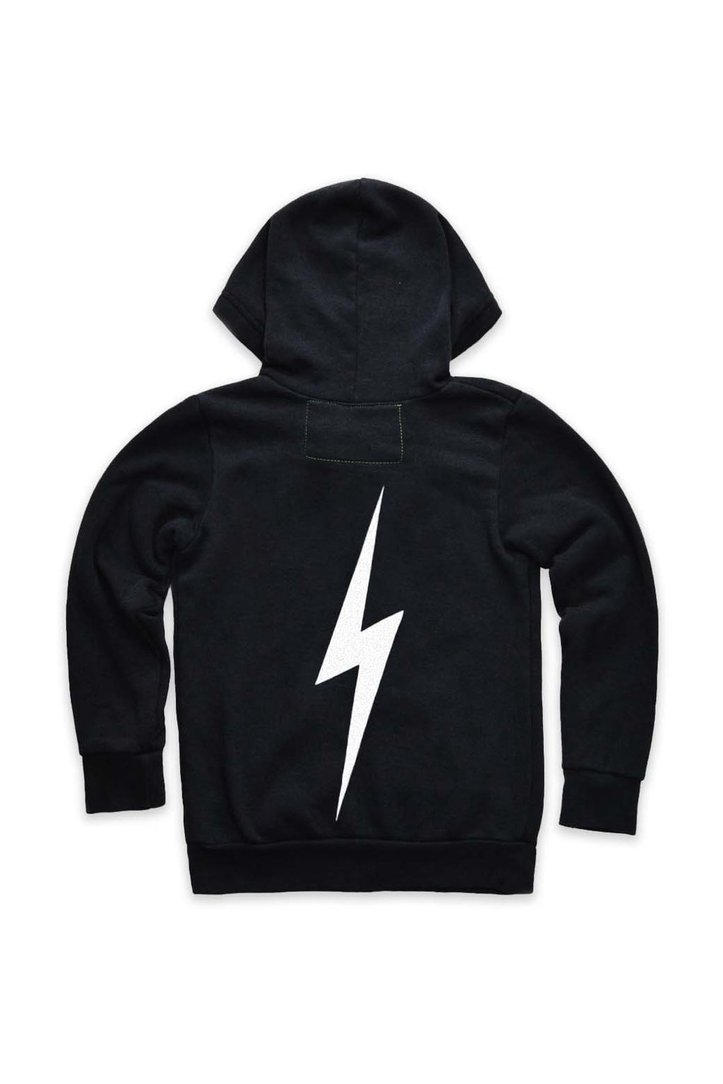 KIDS BOLT PRINT ZIP HOODIE - BLACK // WHITE