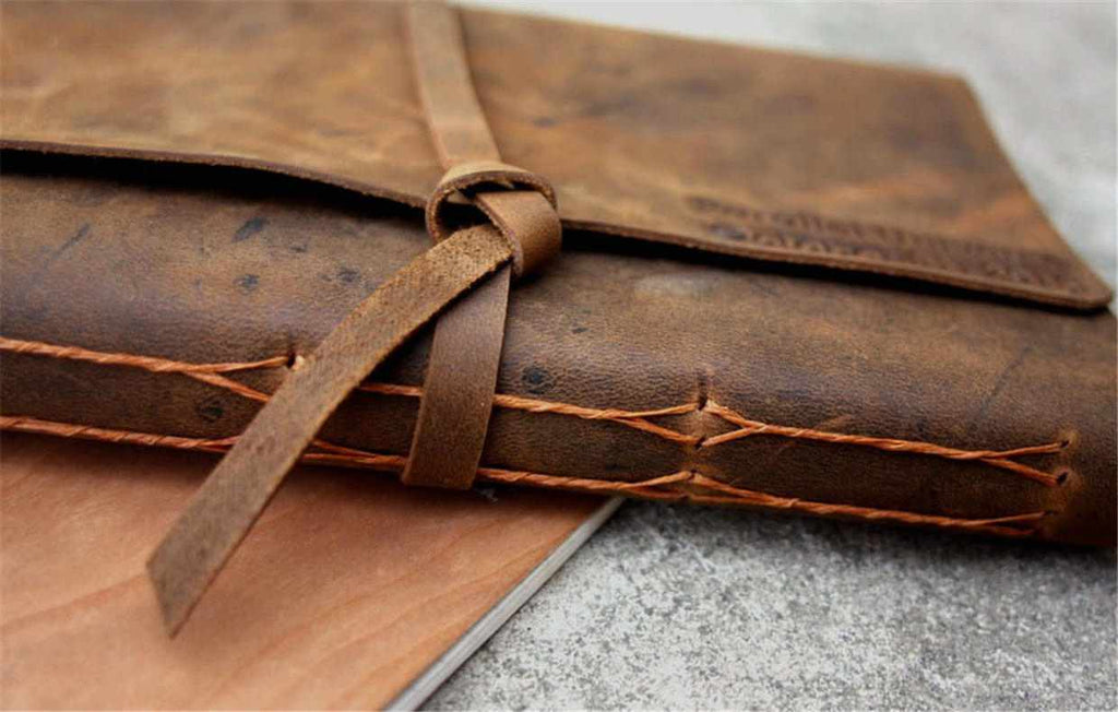 Brown Leather Personalized Baby Memory Books Album