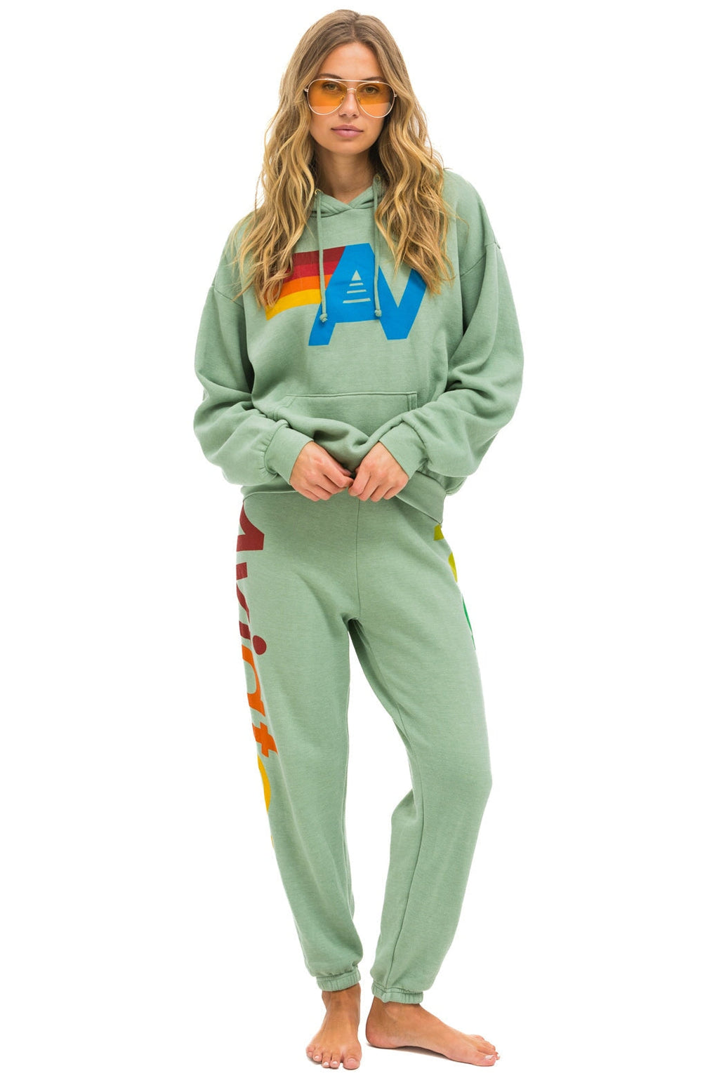 LOGO PULLOVER RELAXED HOODIE - SAGE