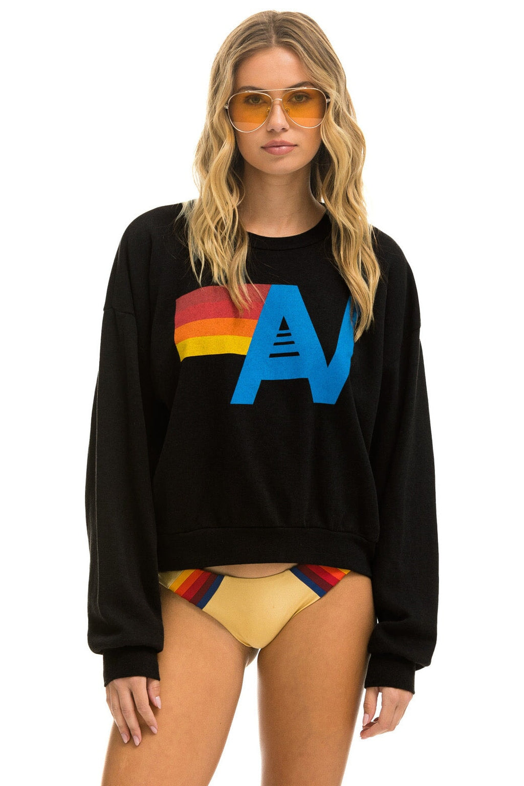 LOGO RELAXED CREW SWEATSHIRT - BLACK