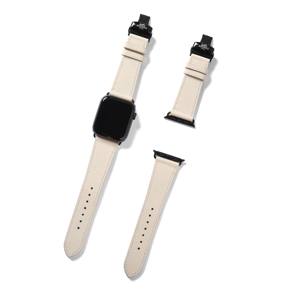 สายนาฬิกาหนัง Swift สำหรับ Apple Watch, นาฬิกาไขลาน - White Milk SW2205