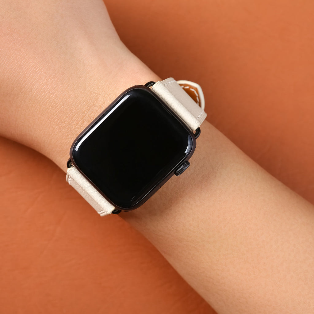 สายนาฬิกาหนัง Swift สำหรับ Apple Watch, นาฬิกาไขลาน - White Milk SW2205