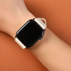 สายนาฬิกาหนัง Swift สำหรับ Apple Watch, นาฬิกาไขลาน - White Milk SW2205