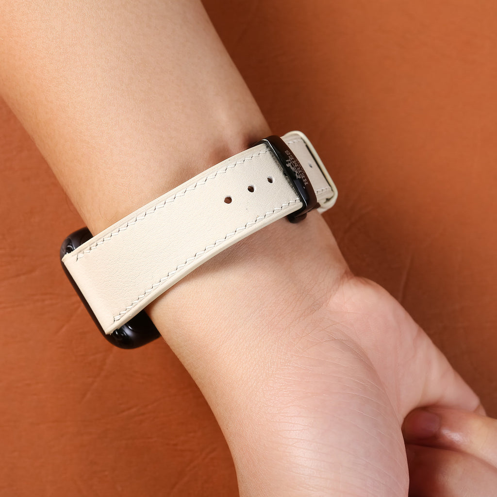 สายนาฬิกาหนัง Swift สำหรับ Apple Watch, นาฬิกาไขลาน - White Milk SW2205