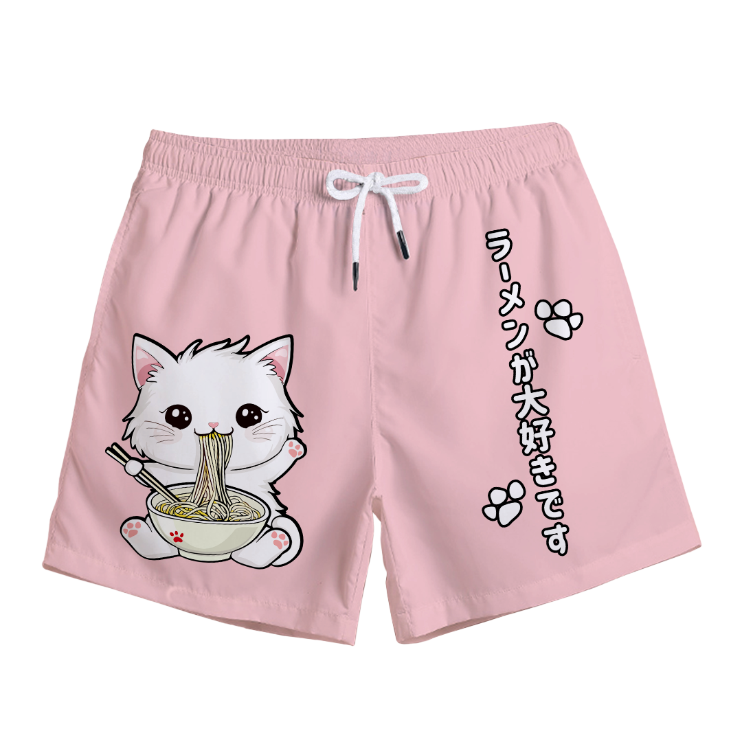 Ramen Neko Swim Trunks