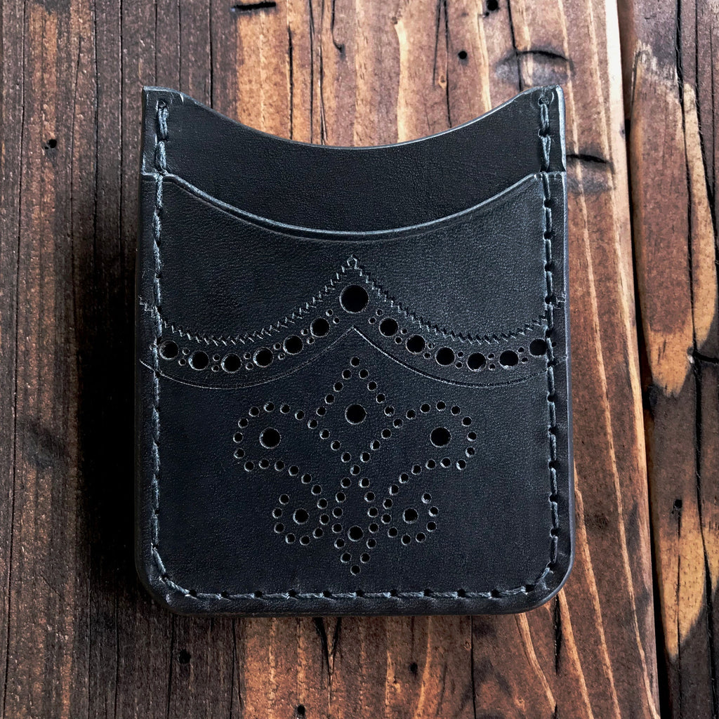 THE BROGUED ROVER II: Minimalist Credit Card Wallet with Money Clip