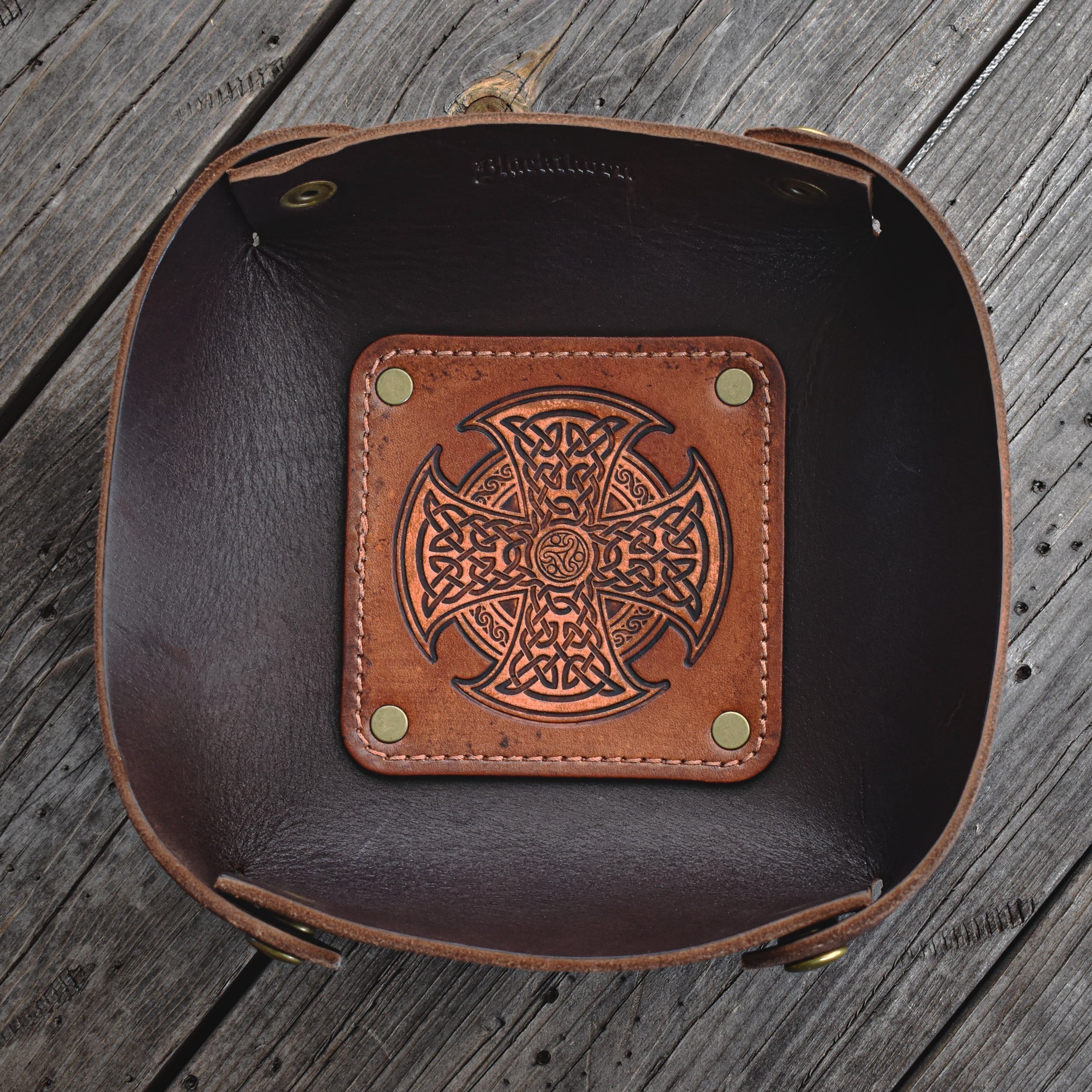 Leather Catch All Tray - Celtic